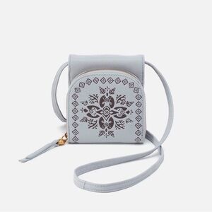 HOBO Fern Wallet Crossbody 100% Leather in Blue Pearl
